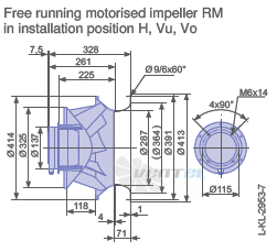 Ziehl-abegg RM40D-4DK.4F.1R - описание, технические характеристики, графики