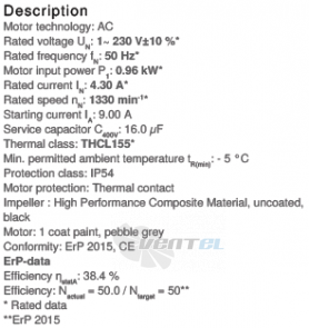 Ziehl-abegg RM45D-4EK.6F.1R - описание, технические характеристики, графики