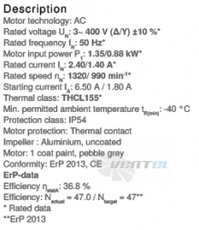 Ziehl-abegg RM50D-VDK.6F.1R - описание, технические характеристики, графики