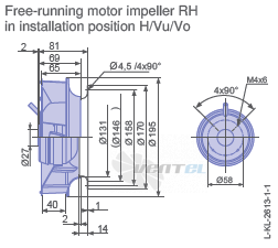 Ziehl-abegg RH19V-2EP.W6.1R - описание, технические характеристики, графики