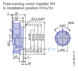 Ziehl-abegg RH22V-2EP.WA.1R - описание, технические характеристики, графики