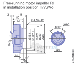 Ziehl-abegg RH22V-2EP.WC.2R - описание, технические характеристики, графики