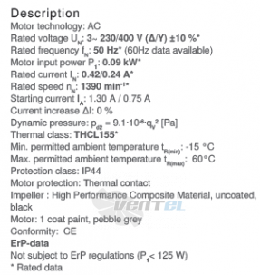 Ziehl-abegg RH28V-4DK.2A.1R - описание, технические характеристики, графики