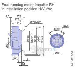 Ziehl-abegg RH31V-4EP.WD.1R - описание, технические характеристики, графики