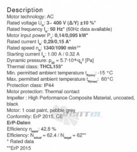 Ziehl-abegg RH31V-VDK.2C.1R - описание, технические характеристики, графики