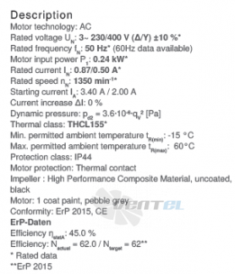 Ziehl-abegg RH35V-4DK.2F.1R - описание, технические характеристики, графики