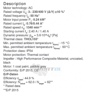 Ziehl-abegg RH35V-4DK.4A.1R - описание, технические характеристики, графики