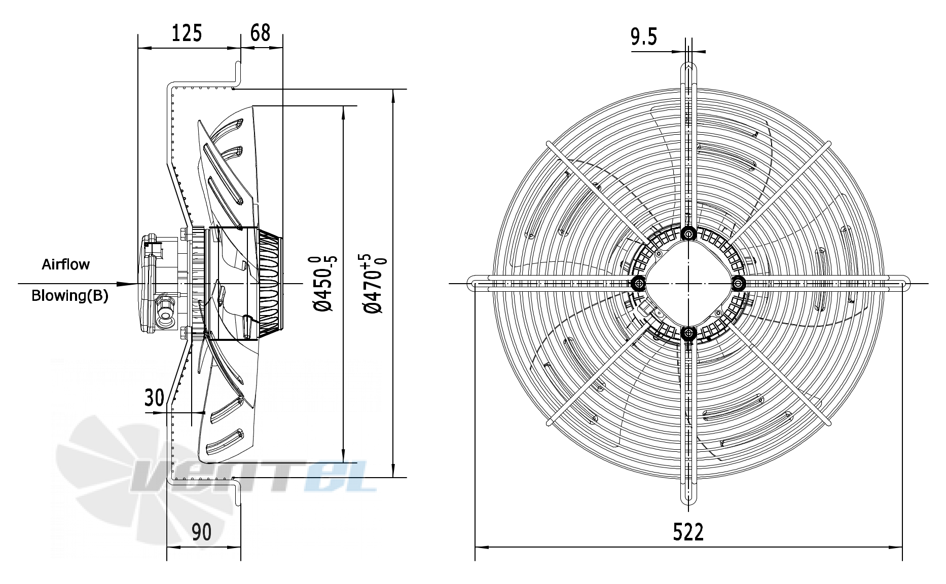 Weiguang WEIGUANG YWF-4D-450-B-137/50-G - описание, технические характеристики, графики