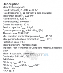 Ziehl-abegg RH35V-4EK.4F.1R - описание, технические характеристики, графики