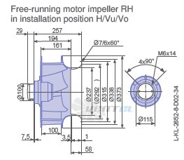 Ziehl-abegg RH35V-4EK.4F.1R - описание, технические характеристики, графики