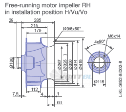 Ziehl-abegg RH40V-4DK.4F.1R - описание, технические характеристики, графики