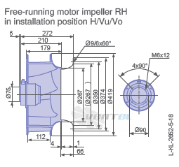 Ziehl-abegg RH40V-6DK.2C.1R - описание, технические характеристики, графики