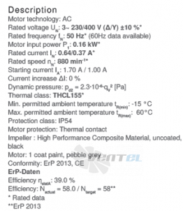 Ziehl-abegg RH40V-6DK.4A.1R - описание, технические характеристики, графики