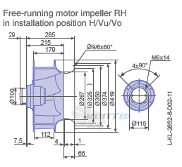 Ziehl-abegg RH40V-6DK.4A.1R - описание, технические характеристики, графики