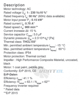 Ziehl-abegg RH40V-6EK.4C.1R - описание, технические характеристики, графики