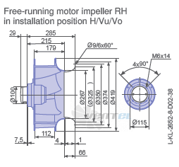 Ziehl-abegg RH40V-6EK.4C.1R - описание, технические характеристики, графики