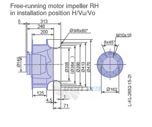 Ziehl-abegg RH45V-4DK.6F.1R - описание, технические характеристики, графики