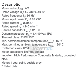 Ziehl-abegg RH45V-4EK.4I.1R - описание, технические характеристики, графики