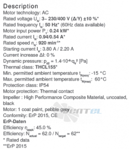 Ziehl-abegg RH45V-6DK.4F.1R - описание, технические характеристики, графики