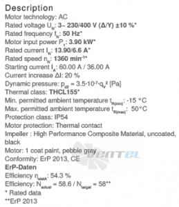 Ziehl-abegg RH63V-4DK.7Q.1R - описание, технические характеристики, графики