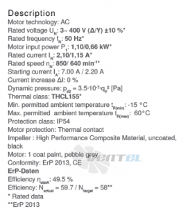 Ziehl-abegg RH63V-SDK.6K.1R - описание, технические характеристики, графики