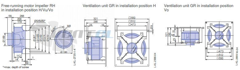 Ziehl-abegg RH40V-ZIK.DC.1R.3F.380 - описание, технические характеристики, графики