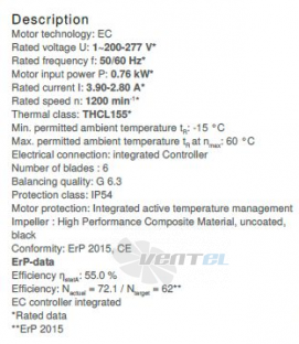 Ziehl-abegg RH50V-ZIK.DC.1R - описание, технические характеристики, графики