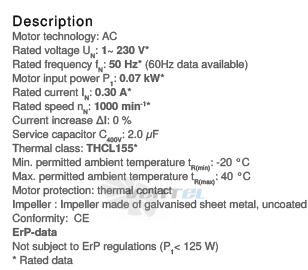 Ziehl-abegg RD13-4EP.W6.2R - описание, технические характеристики, графики