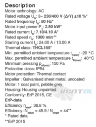 Ziehl-abegg RE31P-4DK.6K.1R - описание, технические характеристики, графики