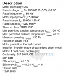 Ziehl-abegg RD35P-4DW.7T.1L - описание, технические характеристики, графики