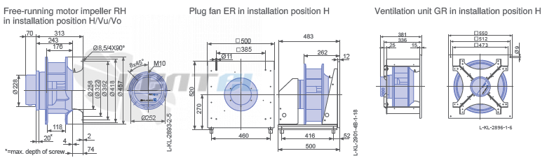 Ziehl-abegg RH40C-ZID-3F-380-2 - описание, технические характеристики, графики