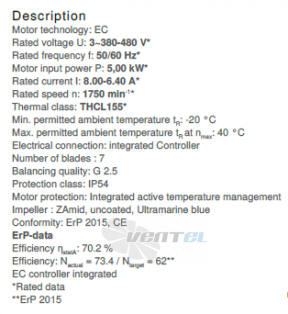 Ziehl-abegg RH56C-ZID-3F-380-2 - описание, технические характеристики, графики