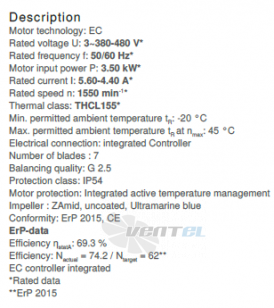 Ziehl-abegg RH56C-ZIK-3F-380 - описание, технические характеристики, графики