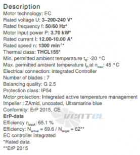 Ziehl-abegg ER63C-ZID-3F-220 - описание, технические характеристики, графики