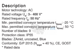 Ziehl-abegg DN12V-8DF-I7-14-G - описание, технические характеристики, графики