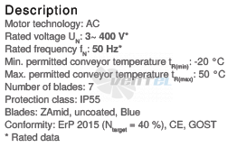 Ziehl-abegg DN35V-2DF-A7-11-G - описание, технические характеристики, графики