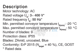 Ziehl-abegg DN80V-4DF-E7-11-G - описание, технические характеристики, графики