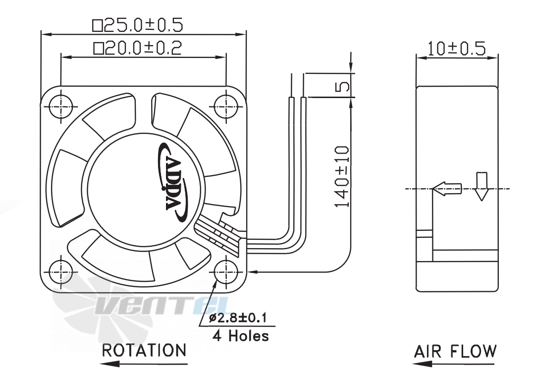 ADDA AD0205LB-G50 - описание, технические характеристики, графики