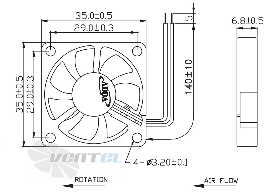 ADDA AD3505LX-K70 - описание, технические характеристики, графики