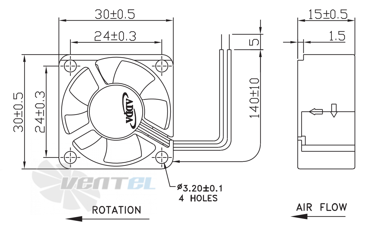 ADDA AD0305MB-D50 - описание, технические характеристики, графики