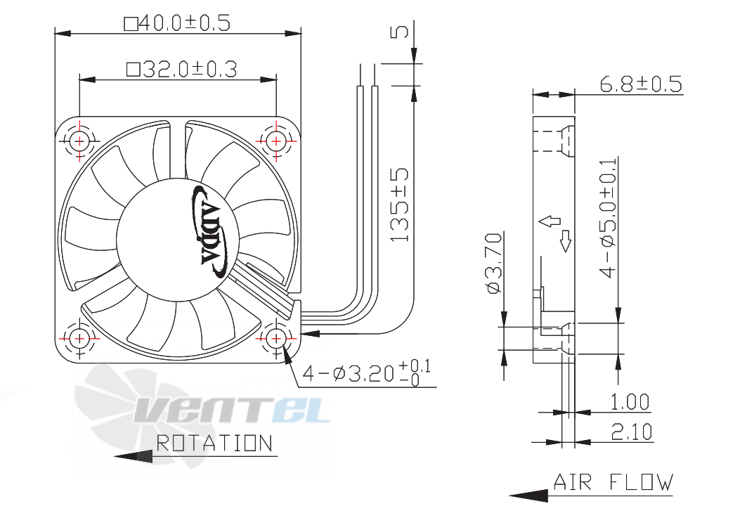 ADDA AD0405LX-K90 - описание, технические характеристики, графики