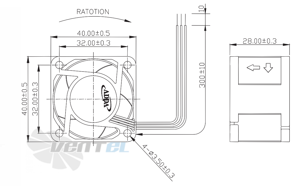 ADDA AD04012DB285300 - описание, технические характеристики, графики