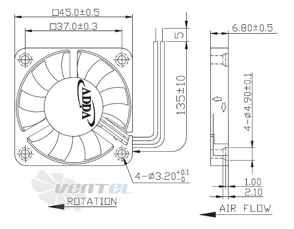 ADDA AD4505LX-K90 - описание, технические характеристики, графики