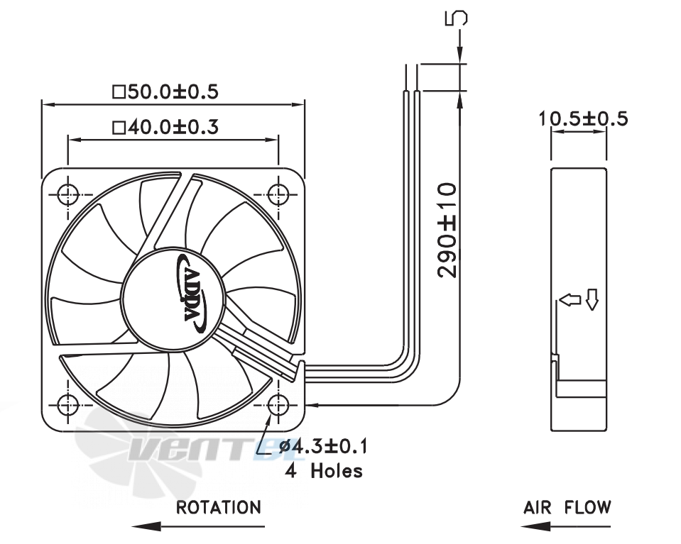 ADDA AD0505LB-G70 - описание, технические характеристики, графики