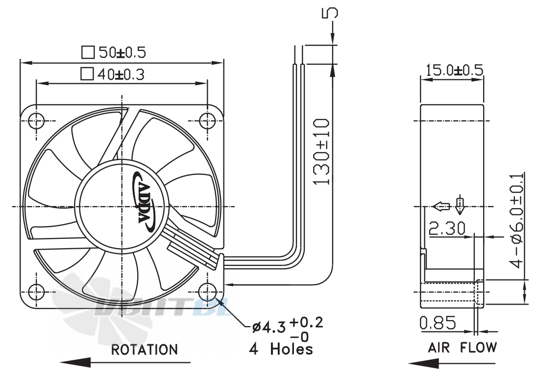 ADDA AD5005LB-D70 - описание, технические характеристики, графики