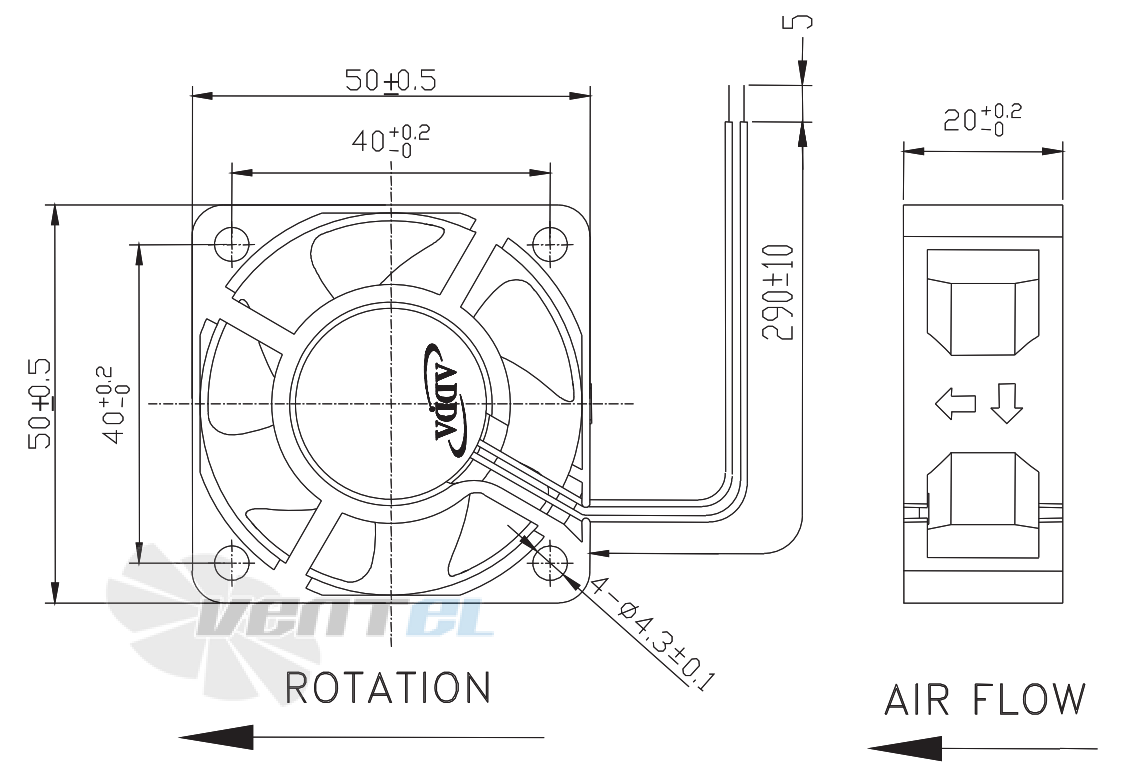 ADDA AD5012UB-C50 - описание, технические характеристики, графики