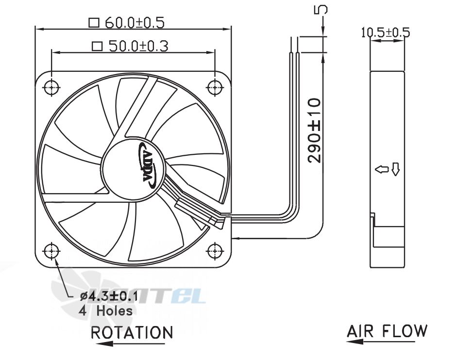 ADDA AD0605DB-G70-T - описание, технические характеристики, графики