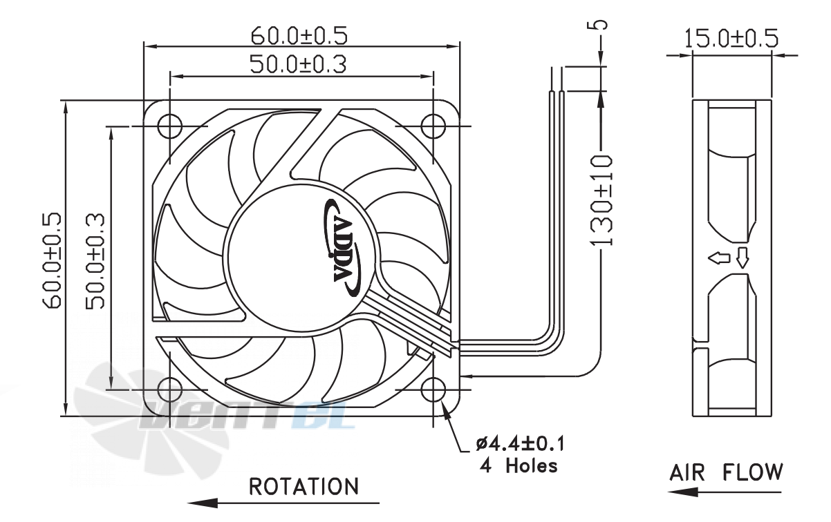 ADDA AD0605DB-D90-T - описание, технические характеристики, графики