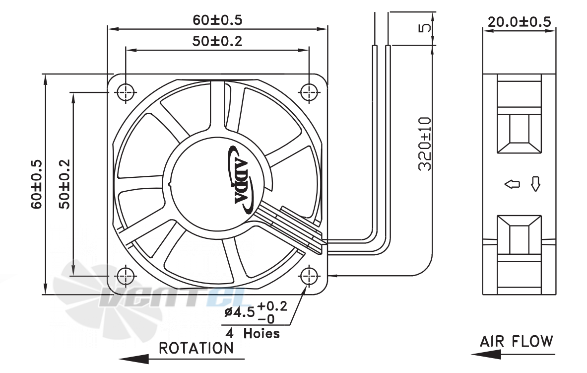 ADDA AD0605DB-C70GL-T - описание, технические характеристики, графики