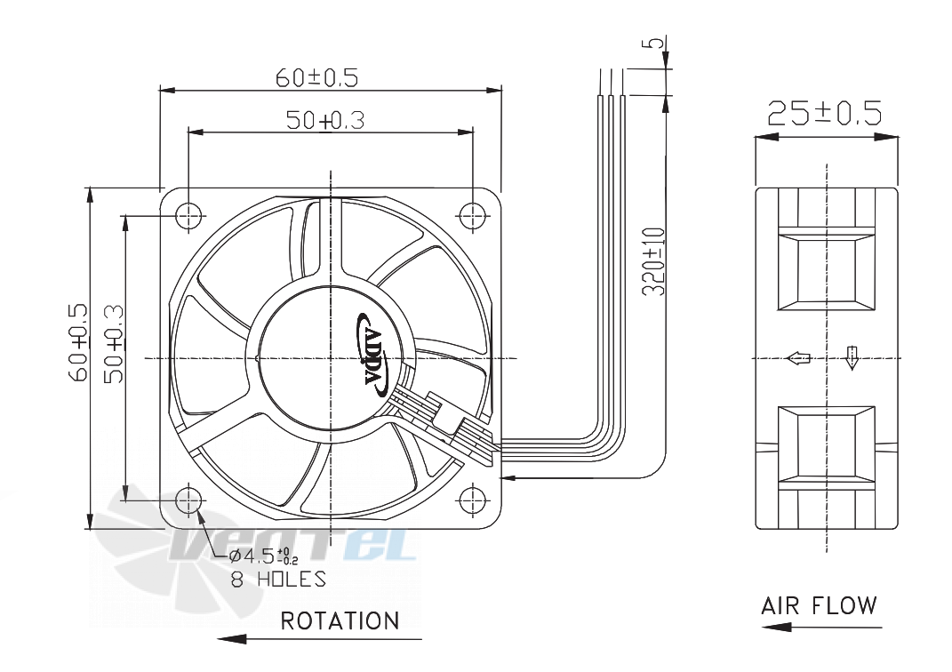 ADDA AD06005LB257000 - описание, технические характеристики, графики